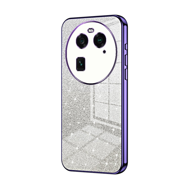 For OPPO Find X6 Gradient Glitter Powder Electroplated Phone Case(Purple) - OPPO Cases by PMC Jewellery | Online Shopping South Africa | PMC Jewellery | Buy Now Pay Later Mobicred