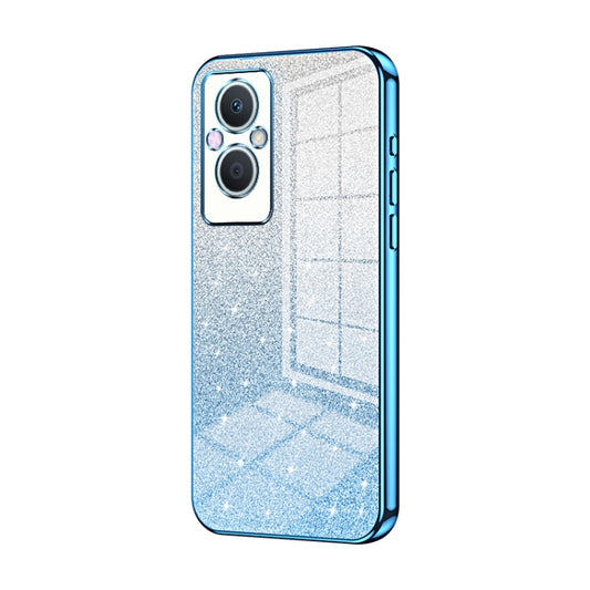 For OPPO Reno7 Z 5G / F21 Pro 5G Gradient Glitter Powder Electroplated Phone Case(Blue) - OPPO Cases by PMC Jewellery | Online Shopping South Africa | PMC Jewellery | Buy Now Pay Later Mobicred