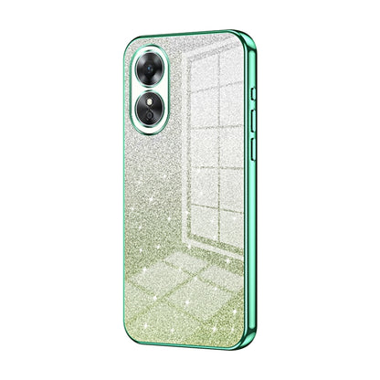 For OPPO A17 / A17K Gradient Glitter Powder Electroplated Phone Case(Green) - OPPO Cases by PMC Jewellery | Online Shopping South Africa | PMC Jewellery | Buy Now Pay Later Mobicred