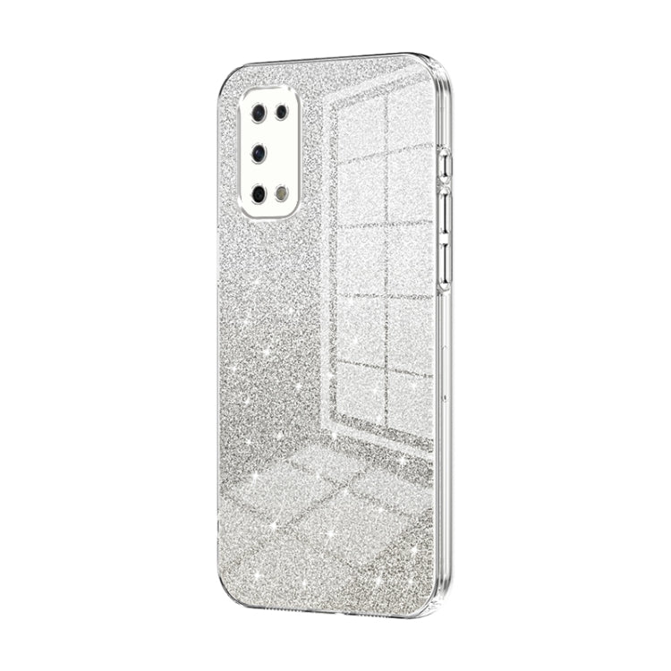 For OPPO K7x / Realme V5 5G Gradient Glitter Powder Electroplated Phone Case(Transparent) - OPPO Cases by PMC Jewellery | Online Shopping South Africa | PMC Jewellery | Buy Now Pay Later Mobicred