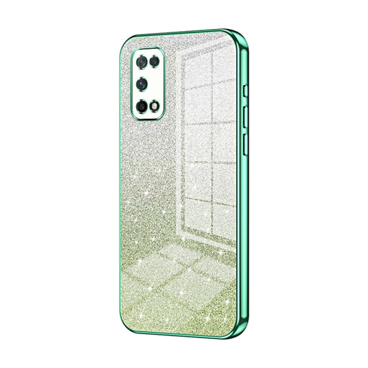 For OPPO K7x / Realme V5 5G Gradient Glitter Powder Electroplated Phone Case(Green) - OPPO Cases by PMC Jewellery | Online Shopping South Africa | PMC Jewellery | Buy Now Pay Later Mobicred