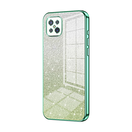 For OPPO A92s / Reno4 Z 5G Gradient Glitter Powder Electroplated Phone Case(Green) - OPPO Cases by PMC Jewellery | Online Shopping South Africa | PMC Jewellery | Buy Now Pay Later Mobicred