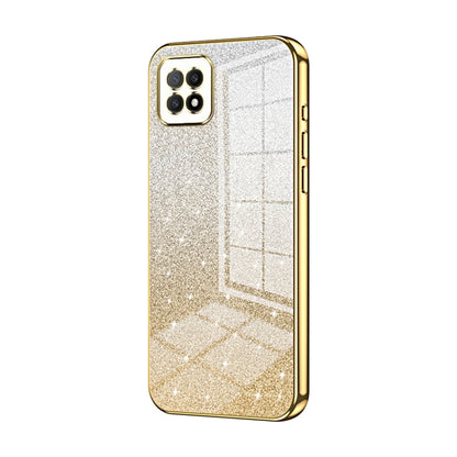For OPPO A72 5G / A73 5G Gradient Glitter Powder Electroplated Phone Case(Gold) - OPPO Cases by PMC Jewellery | Online Shopping South Africa | PMC Jewellery | Buy Now Pay Later Mobicred