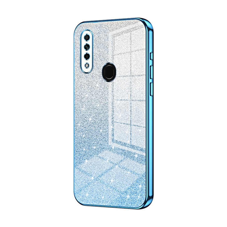 For OPPO A8 / A31 2020 Gradient Glitter Powder Electroplated Phone Case(Blue) - OPPO Cases by PMC TechLife | Online Shopping South Africa | PMC TechLife | Buy Now Pay Later Mobicred