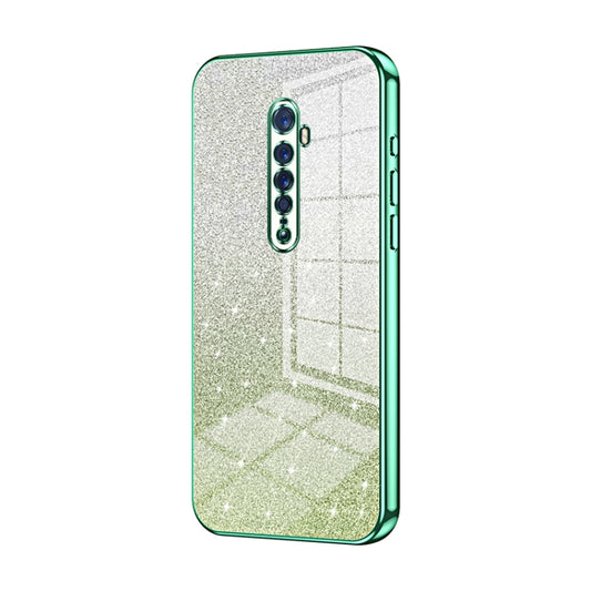 For OPPO Reno2 Gradient Glitter Powder Electroplated Phone Case(Green) - OPPO Cases by PMC Jewellery | Online Shopping South Africa | PMC Jewellery | Buy Now Pay Later Mobicred