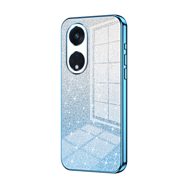 For OPPO Reno8 T 5G Gradient Glitter Powder Electroplated Phone Case(Blue) - OPPO Cases by PMC Jewellery | Online Shopping South Africa | PMC Jewellery | Buy Now Pay Later Mobicred