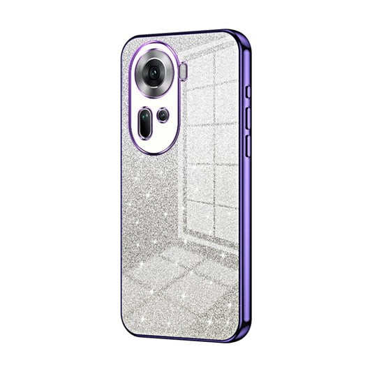 For OPPO Reno11 Global Gradient Glitter Powder Electroplated Phone Case(Purple) - Reno11 Cases by PMC Jewellery | Online Shopping South Africa | PMC Jewellery | Buy Now Pay Later Mobicred