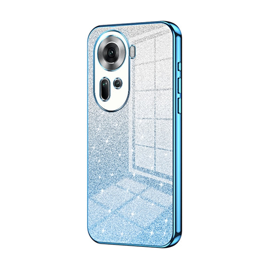 For OPPO Reno11 Global Gradient Glitter Powder Electroplated Phone Case(Blue) - Reno11 Cases by PMC Jewellery | Online Shopping South Africa | PMC Jewellery | Buy Now Pay Later Mobicred