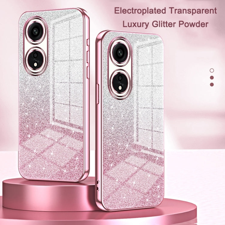 For OPPO A91 Gradient Glitter Powder Electroplated Phone Case(Purple) - OPPO Cases by PMC TechLife | Online Shopping South Africa | PMC TechLife | Buy Now Pay Later Mobicred