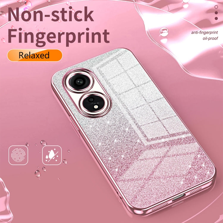 For OPPO A3 Pro Gradient Glitter Powder Electroplated Phone Case(Blue) - OPPO Cases by PMC TechLife | Online Shopping South Africa | PMC TechLife | Buy Now Pay Later Mobicred