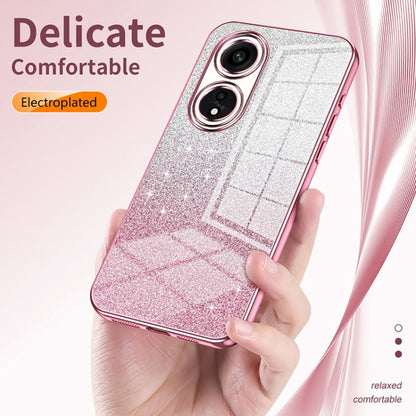 For OPPO Reno7 SE Gradient Glitter Powder Electroplated Phone Case(Silver) - OPPO Cases by PMC Jewellery | Online Shopping South Africa | PMC Jewellery | Buy Now Pay Later Mobicred