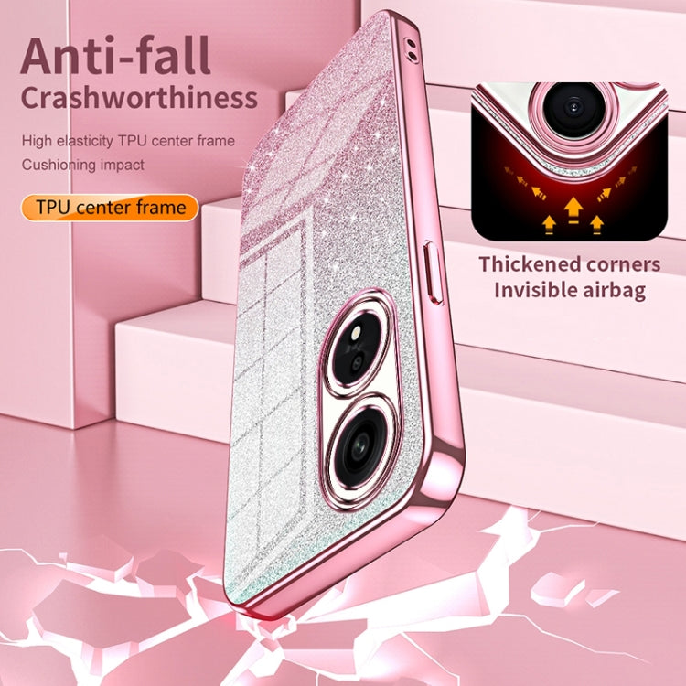 For OPPO Reno5 Pro Gradient Glitter Powder Electroplated Phone Case(Pink) - OPPO Cases by PMC TechLife | Online Shopping South Africa | PMC TechLife | Buy Now Pay Later Mobicred