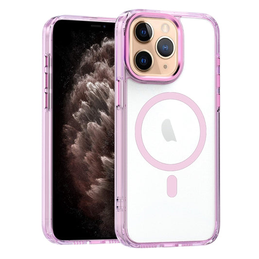 For iPhone 11 Pro Max MagSafe Magnetic Clear Phone Case(Pink) - iPhone 11 Pro Max Cases by PMC Jewellery | Online Shopping South Africa | PMC Jewellery