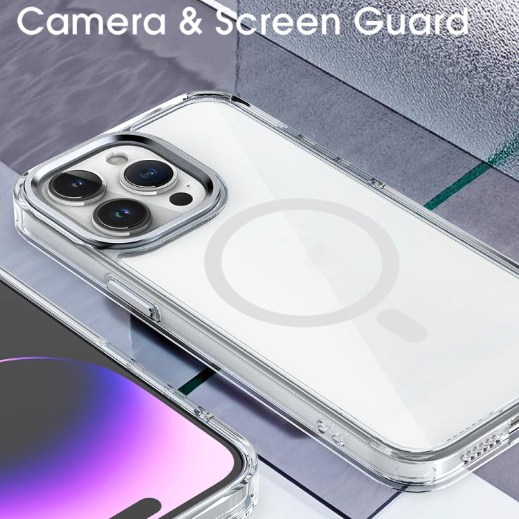 For iPhone 14 Plus MagSafe Magnetic Clear Phone Case(Black) - iPhone 14 Plus Cases by PMC TechLife | Online Shopping South Africa | PMC TechLife
