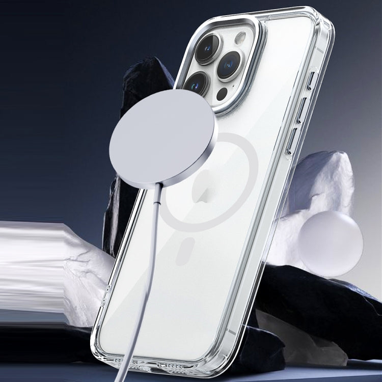 For iPhone 12 MagSafe Magnetic Clear Phone Case(Black) - iPhone 12 / 12 Pro Cases by PMC Jewellery | Online Shopping South Africa | PMC Jewellery