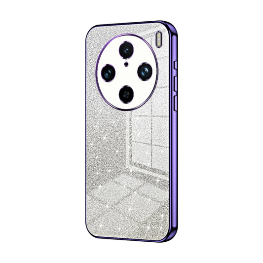 For vivo X100 Pro Gradient Glitter Powder Electroplated Phone Case(Purple) - vivo Tempered Glass by imak | Online Shopping South Africa | PMC Jewellery | Buy Now Pay Later Mobicred