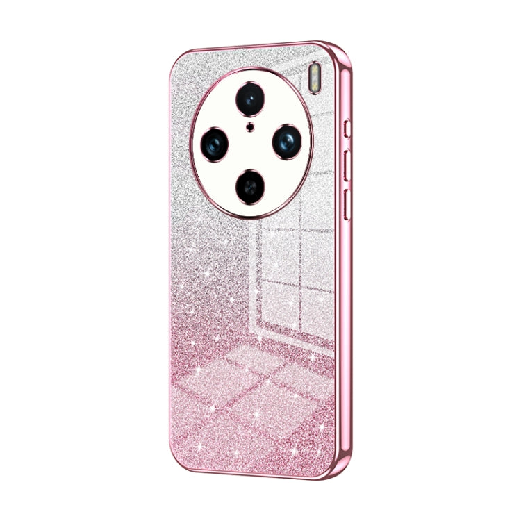 For vivo X100 Pro Gradient Glitter Powder Electroplated Phone Case(Pink) - vivo Tempered Glass by imak | Online Shopping South Africa | PMC Jewellery | Buy Now Pay Later Mobicred