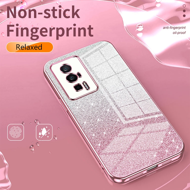 For Xiaomi Mi CC9 Pro / Mi Note 10 Gradient Glitter Powder Electroplated Phone Case(Pink) - Xiaomi Cases by PMC Jewellery | Online Shopping South Africa | PMC Jewellery