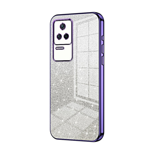 For Xiaomi Redmi K40S / Poco F4 Gradient Glitter Powder Electroplated Phone Case(Purple) - Xiaomi Cases by PMC Jewellery | Online Shopping South Africa | PMC Jewellery | Buy Now Pay Later Mobicred