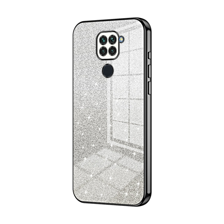 For Xiaomi Redmi Note 9 / 10X 4G Gradient Glitter Powder Electroplated Phone Case(Black) - Xiaomi Cases by PMC Jewellery | Online Shopping South Africa | PMC Jewellery | Buy Now Pay Later Mobicred