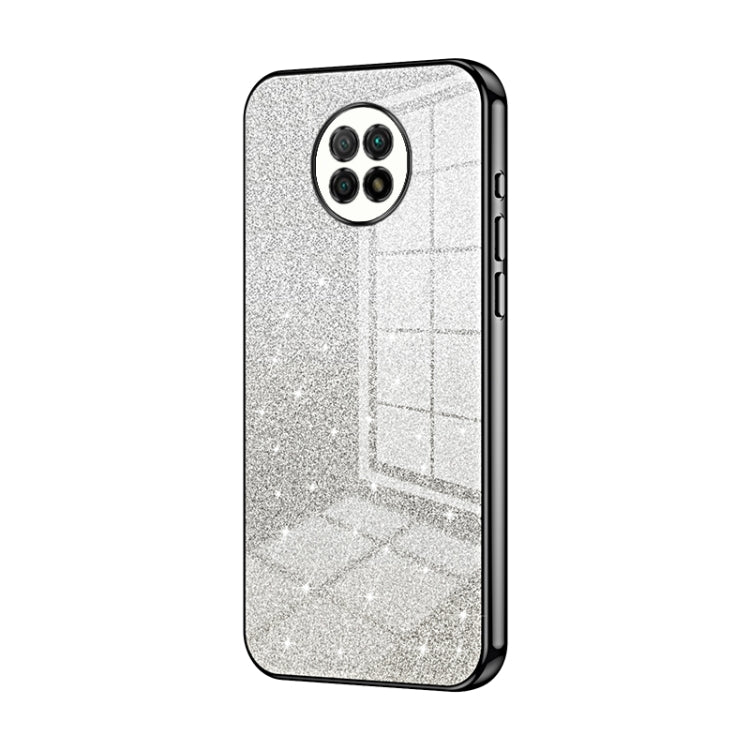 For Xiaomi Redmi Note 9 5G / Note 9T Gradient Glitter Powder Electroplated Phone Case(Black) - Xiaomi Cases by PMC TechLife | Online Shopping South Africa | PMC TechLife | Buy Now Pay Later Mobicred