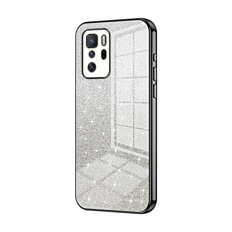 For Xiaomi Redmi Note 10 Pro 5G/Poco X3 GT Gradient Glitter Powder Electroplated Phone Case(Black) - Xiaomi Cases by PMC TechLife | Online Shopping South Africa | PMC TechLife | Buy Now Pay Later Mobicred