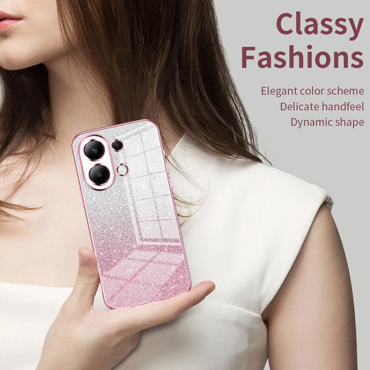 For Xiaomi Redmi Note 11 Global / Note 11S Gradient Glitter Powder Electroplated Phone Case(Transparent) - Xiaomi Cases by PMC TechLife | Online Shopping South Africa | PMC TechLife | Buy Now Pay Later Mobicred