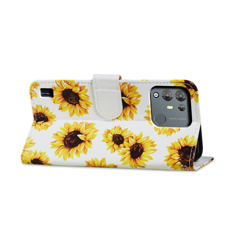 For Blackview A55 Pro Painted Pattern Horizontal Flip Leather Phone Case(Sunflower) - More Brand by PMC Jewellery | Online Shopping South Africa | PMC Jewellery | Buy Now Pay Later Mobicred