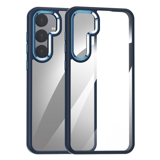 For Samsung Galaxy S25 5G Anti-fingerprint Highly Transparent PC Phone Case(Blue) - Galaxy S25 5G Cases by PMC Jewellery | Online Shopping South Africa | PMC Jewellery | Buy Now Pay Later Mobicred