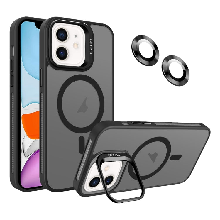 For iPhone 11 Invisible Lens Holder MagSafe Phone Case(Black) - iPhone 11 Cases by PMC Jewellery | Online Shopping South Africa | PMC Jewellery