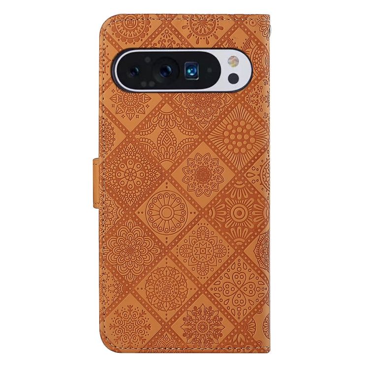 For Google Pixel 9 Pro XL Ethnic Style Embossed Pattern Leather Phone Case(Brown) - Google Cases by PMC TechLife | Online Shopping South Africa | PMC TechLife | Buy Now Pay Later Mobicred