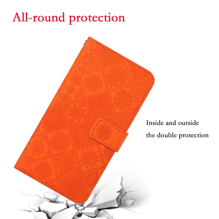 For Google Pixel 9 / 9 Pro Ethnic Style Embossed Pattern Leather Phone Case(Orange) - Google Cases by PMC Jewellery | Online Shopping South Africa | PMC Jewellery | Buy Now Pay Later Mobicred