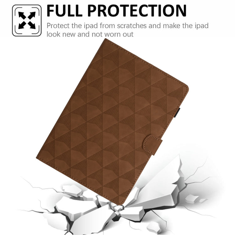 For iPad Pro 11 2024 Diamond Texture Embossed Leather Smart Tablet Case(Brown) - iPad Pro 11 2024 Cases by PMC Jewellery | Online Shopping South Africa | PMC Jewellery | Buy Now Pay Later Mobicred