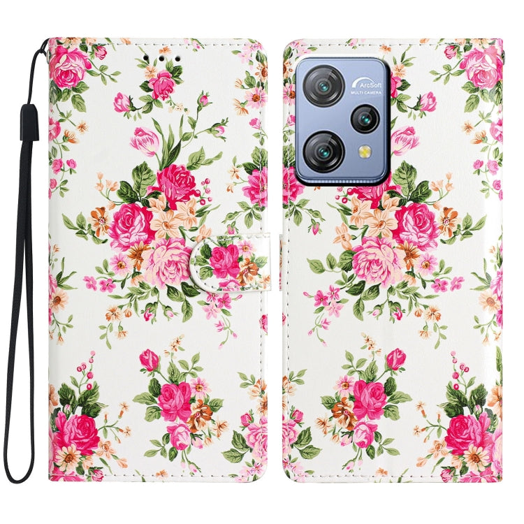 For Blackview A53 Pro Colored Drawing Leather Phone Case(Peonies) - More Brand by PMC Jewellery | Online Shopping South Africa | PMC Jewellery