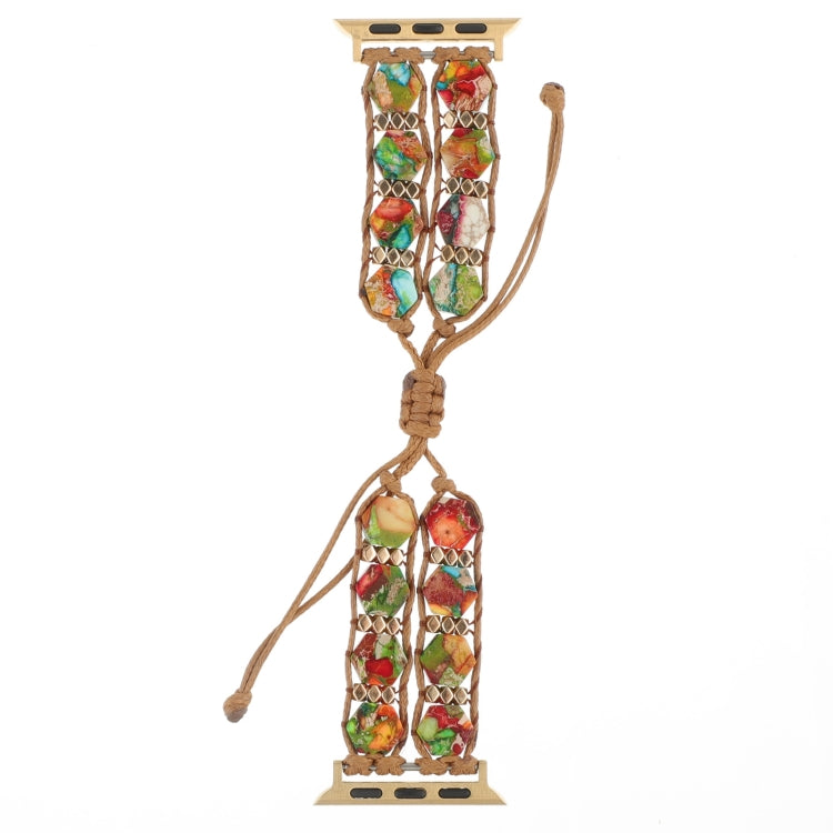 For Apple Watch SE 2022 40mm Hexagonal Stones Drawstring Chain Watch Band(Colorful) - free shipping - PMC TechLife - Order now!