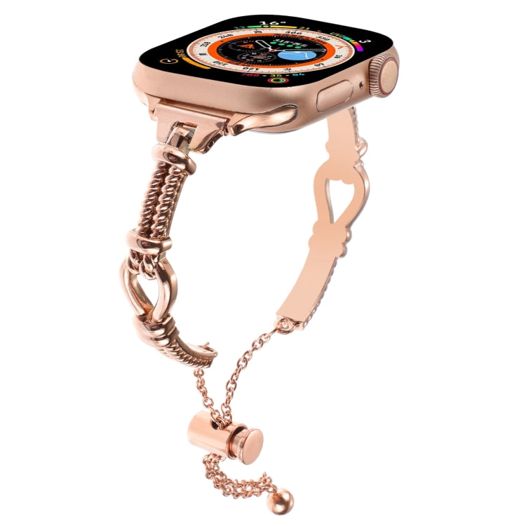 For Apple Watch Ultra 2 49mm Twist Metal Bracelet Chain Watch Band(Rose Gold) - Watch Bands by PMC Jewellery | Online Shopping South Africa | PMC Jewellery