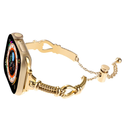 For Apple Watch Series 9 41mm Twist Metal Bracelet Chain Watch Band(Gold) - Watch Bands by PMC Jewellery | Online Shopping South Africa | PMC Jewellery