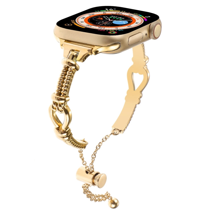 For Apple Watch Series 8 41mm Twist Metal Bracelet Chain Watch Band(Gold) - Watch Bands by PMC Jewellery | Online Shopping South Africa | PMC Jewellery