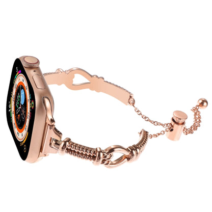 For Apple Watch SE 40mm Twist Metal Bracelet Chain Watch Band(Rose Gold) - Watch Bands by PMC Jewellery | Online Shopping South Africa | PMC Jewellery