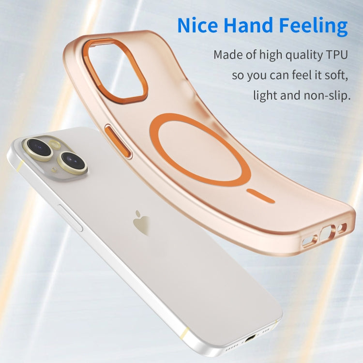 For iPhone 14 Plus MagSafe Frosted Translucent TPU + PC Full Coverage Phone Case(Orange) - iPhone 14 Plus Cases by PMC Jewellery | Online Shopping South Africa | PMC Jewellery