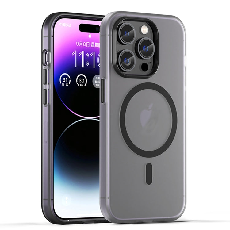 For iPhone 15 Pro MagSafe Frosted Translucent TPU + PC Full Coverage Phone Case(Black) - iPhone 15 Pro Cases by PMC Jewellery | Online Shopping South Africa | PMC Jewellery