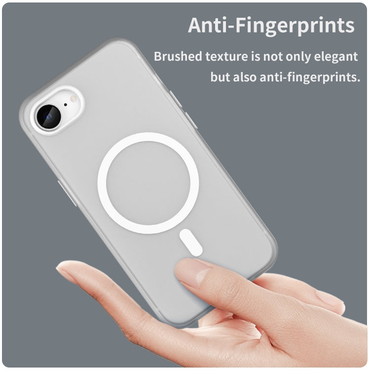 For iPhone 16e MagSafe Frosted Translucent TPU + PC Full Coverage Phone Case(White) - iPhone 16e Cases by PMC TechLife | Online Shopping South Africa | PMC TechLife | Buy Now Pay Later Mobicred