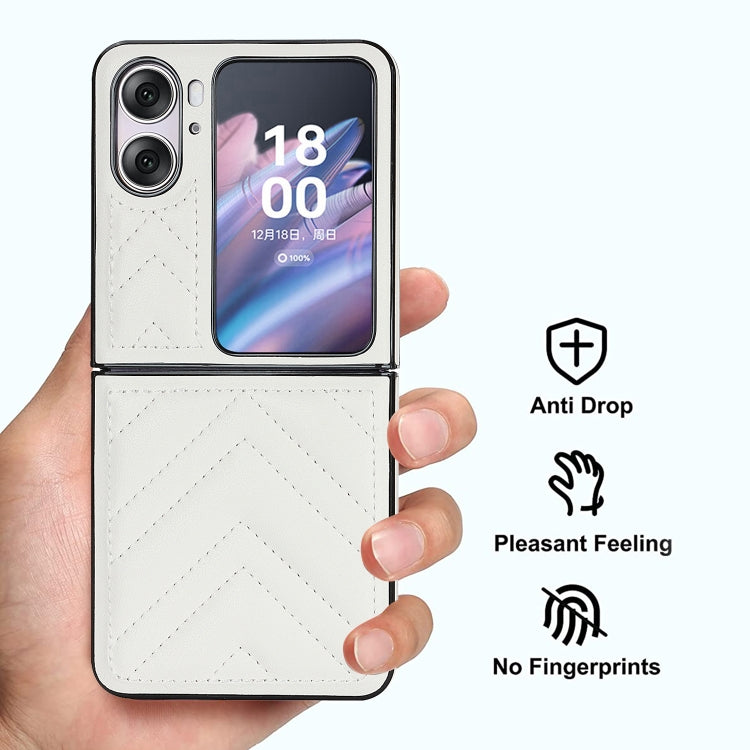 For OPPO Find N2 Flip V-shaped Folding Phone Case(White) - Find N2 Flip Cases by PMC Jewellery | Online Shopping South Africa | PMC Jewellery