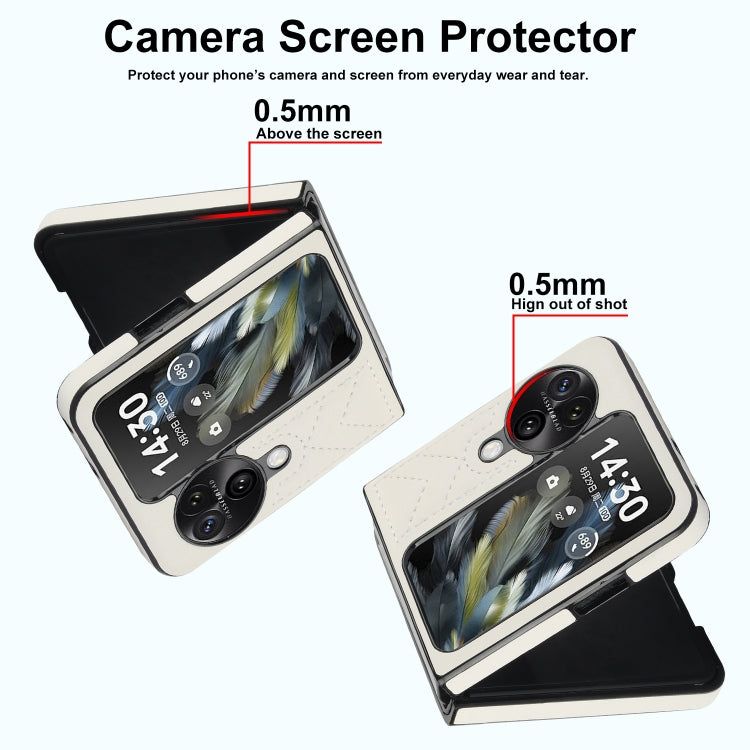 For OPPO Find N3 Flip V-shaped Folding Phone Case(White) - Find N3 Flip Cases by PMC TechLife | Online Shopping South Africa | PMC TechLife | Buy Now Pay Later Mobicred