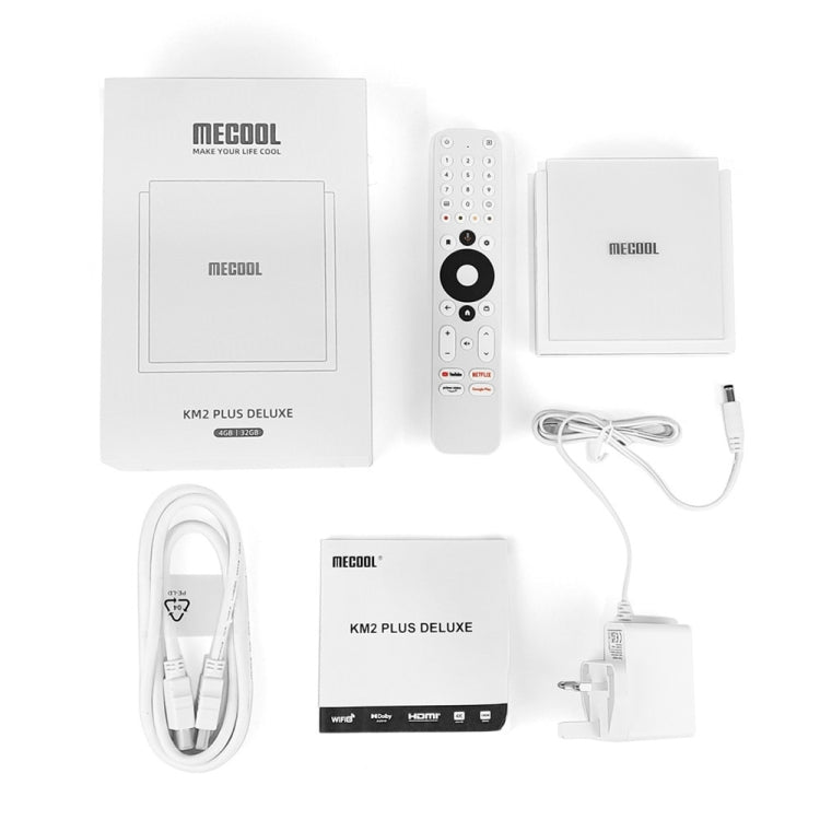 MECOOL KM2 Plus Android 11 Dual-band WiFi Smart Voice TV Box 4GB+32GB, AU Plug(White) - free shipping - PMC TechLife - Order now!