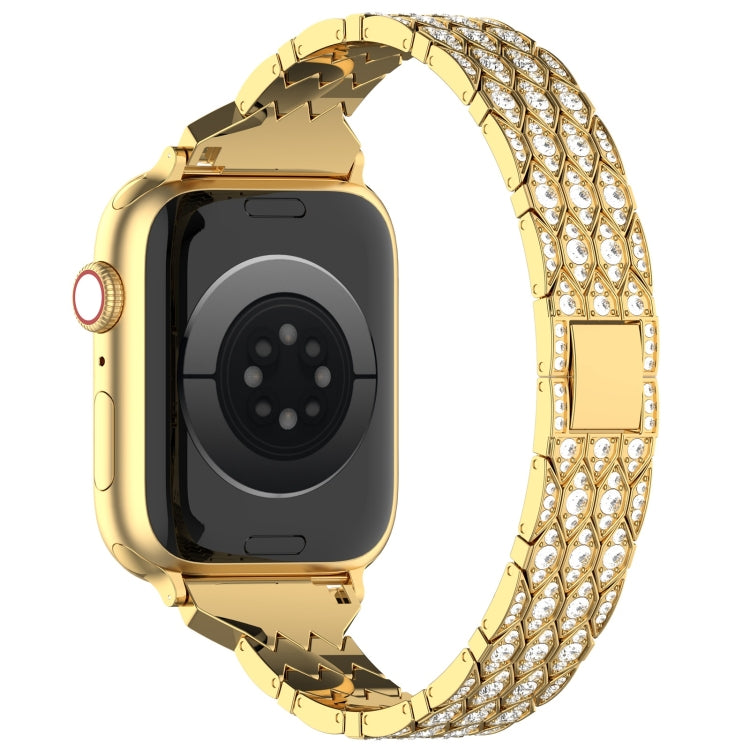 For Apple Watch Ultra 2 49mm Devil Eye Diamond Bracelet Metal Watch Band(Gold) - Watch Bands by PMC Jewellery | Online Shopping South Africa | PMC Jewellery