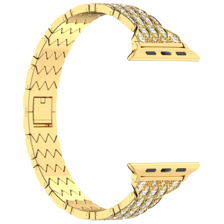 For Apple Watch Series 9 41mm Devil Eye Diamond Bracelet Metal Watch Band(Gold) - Watch Bands by PMC Jewellery | Online Shopping South Africa | PMC Jewellery