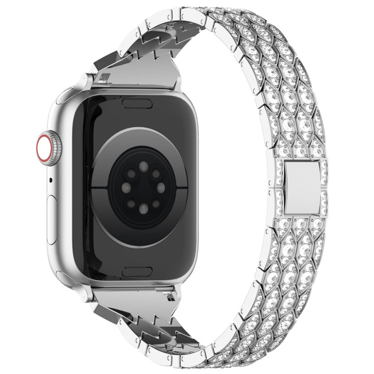 For Apple Watch Ultra 49mm Devil Eye Diamond Bracelet Metal Watch Band(Silver) - Watch Bands by PMC Jewellery | Online Shopping South Africa | PMC Jewellery