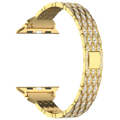 For Apple Watch Series 6 44mm Devil Eye Diamond Bracelet Metal Watch Band(Gold) - Watch Bands by PMC Jewellery | Online Shopping South Africa | PMC Jewellery