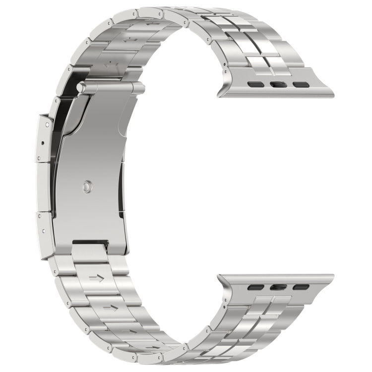 For Apple Watch SE 44mm Tortoise Buckle Titanium Steel Watch Band(Silver) - Watch Bands by PMC Jewellery | Online Shopping South Africa | PMC Jewellery